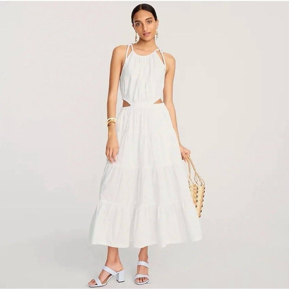 J. Crew Harbor Side Cutout Dress White